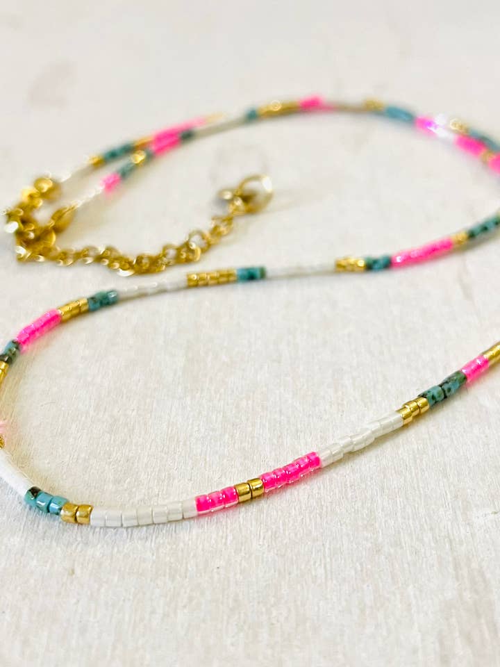 Pärlhalsband i rostfritt stål, choker C036 för wholesale av Atelline