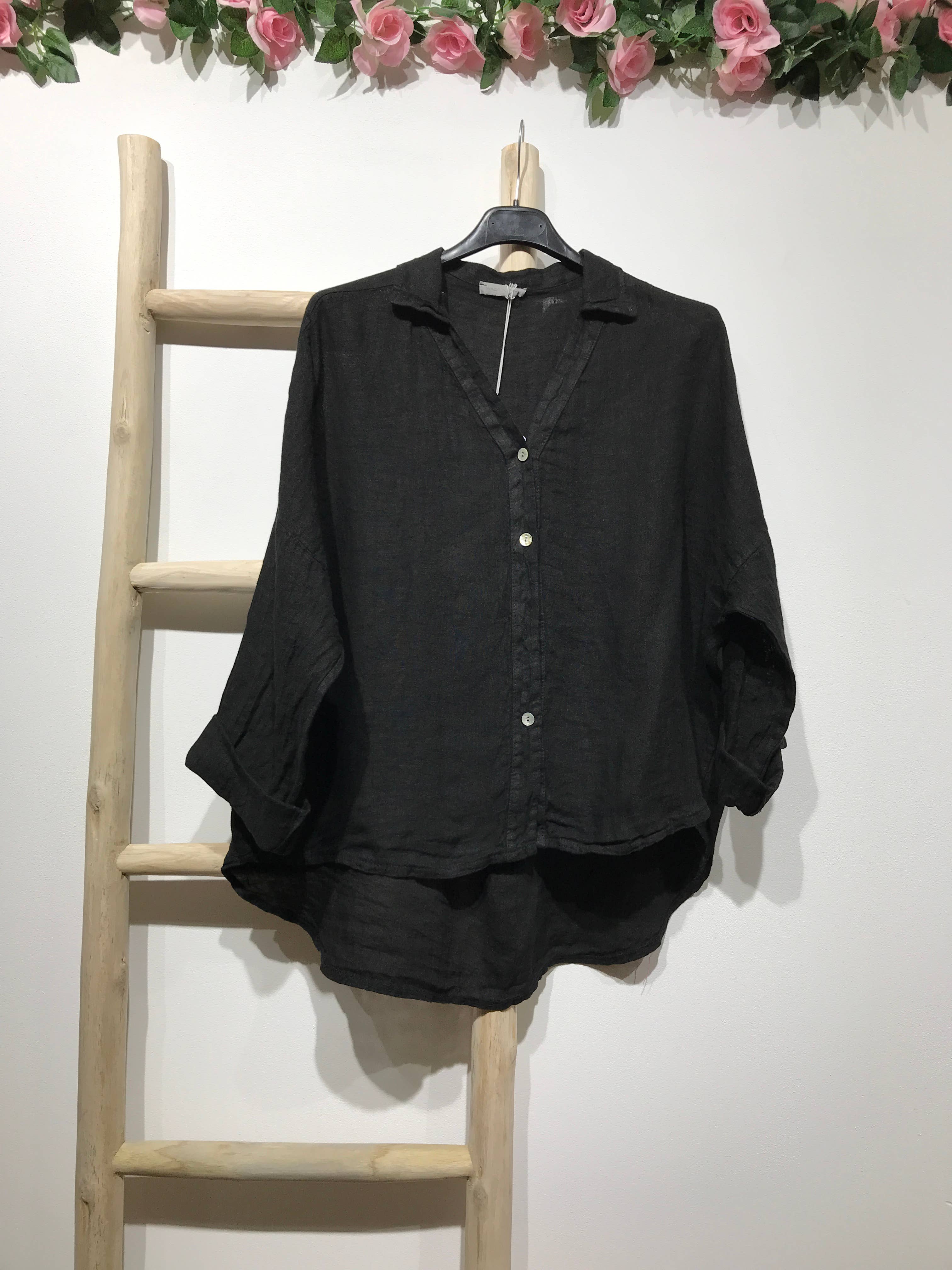 LINEN & COTTON HOUSE - Vente Chemise à col boutonné – femme - CHEMISE EN LIN. 48902 NINA62