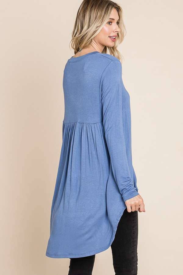 Culture Code - Wholesale Tunic - Women's - CAD1198L - CREW NECK SHIRRING BACK LSLV DRESS11