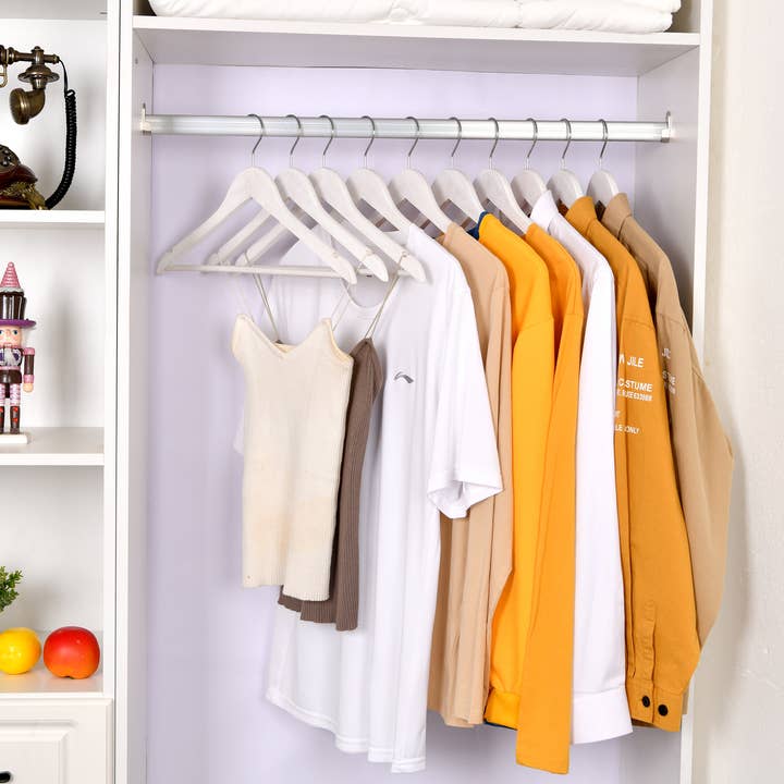 Quality Hangers – Großhandel Kleiderbügel – WV40 - Weißer rustikaler Vintage-Holzkleiderbügel, 44,5 cm - 80 Stück3