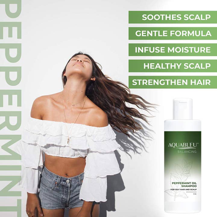 Aquableu - Vente Shampoings - Huile de menthe poivrée shampooing 8oz