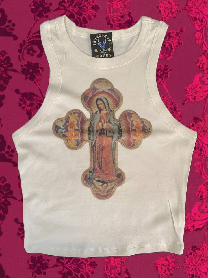 Cross Lady Guadalupe Tank for wholesale by Bluebonnet Goods