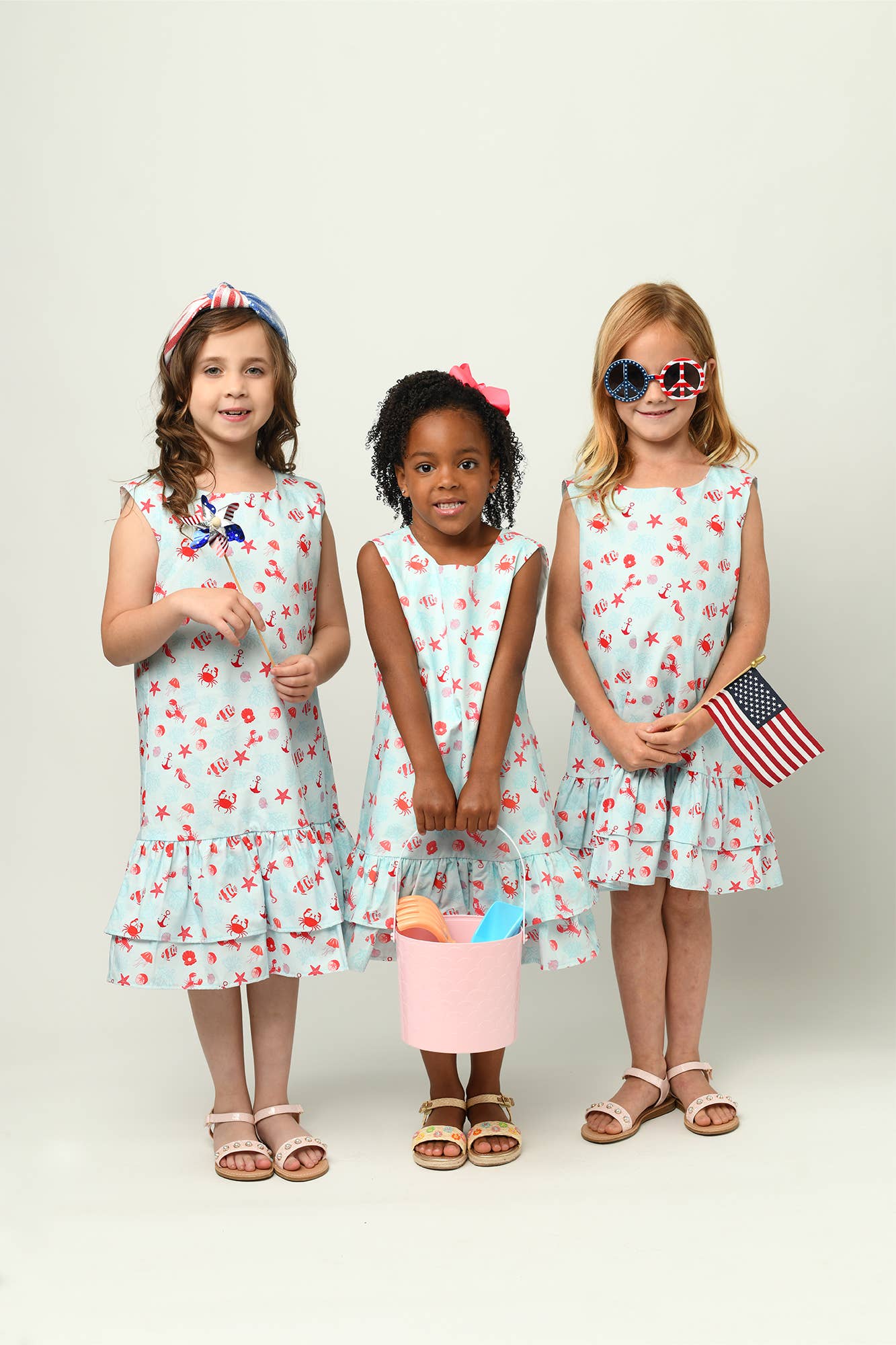 Minna - Wholesale Dress - Kids - Drop waist Dress - Summertime at the Cape Sea Creatures5