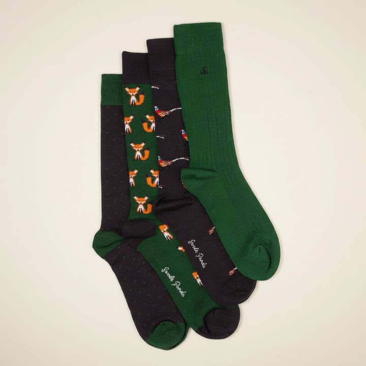 Bamboo Fox & Pheasant Socks for wholesale by Burghley