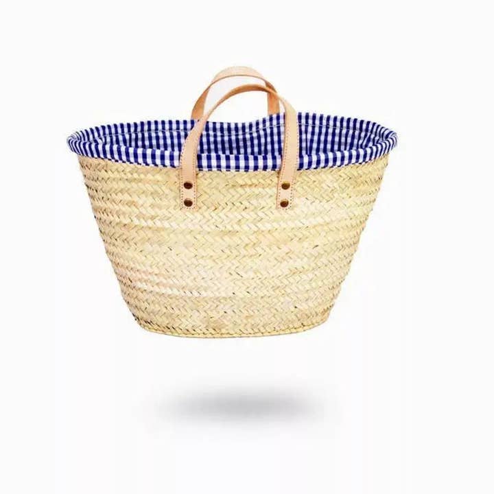 Large Moroccan Straw Picnic & Market Basket for wholesale by Moroccan Natural bazaar