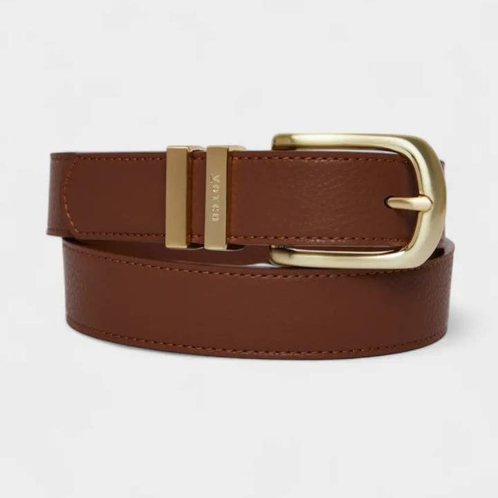 Votch Olive Vegan Bio-Based Bamboo Classic belt in brown for wholesale by Votch