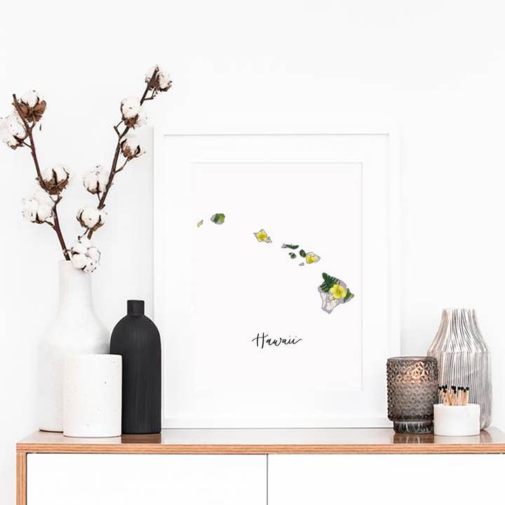 Hawaii Pua Aloalo State Flower Print for wholesale by Two Peas Paper Co.