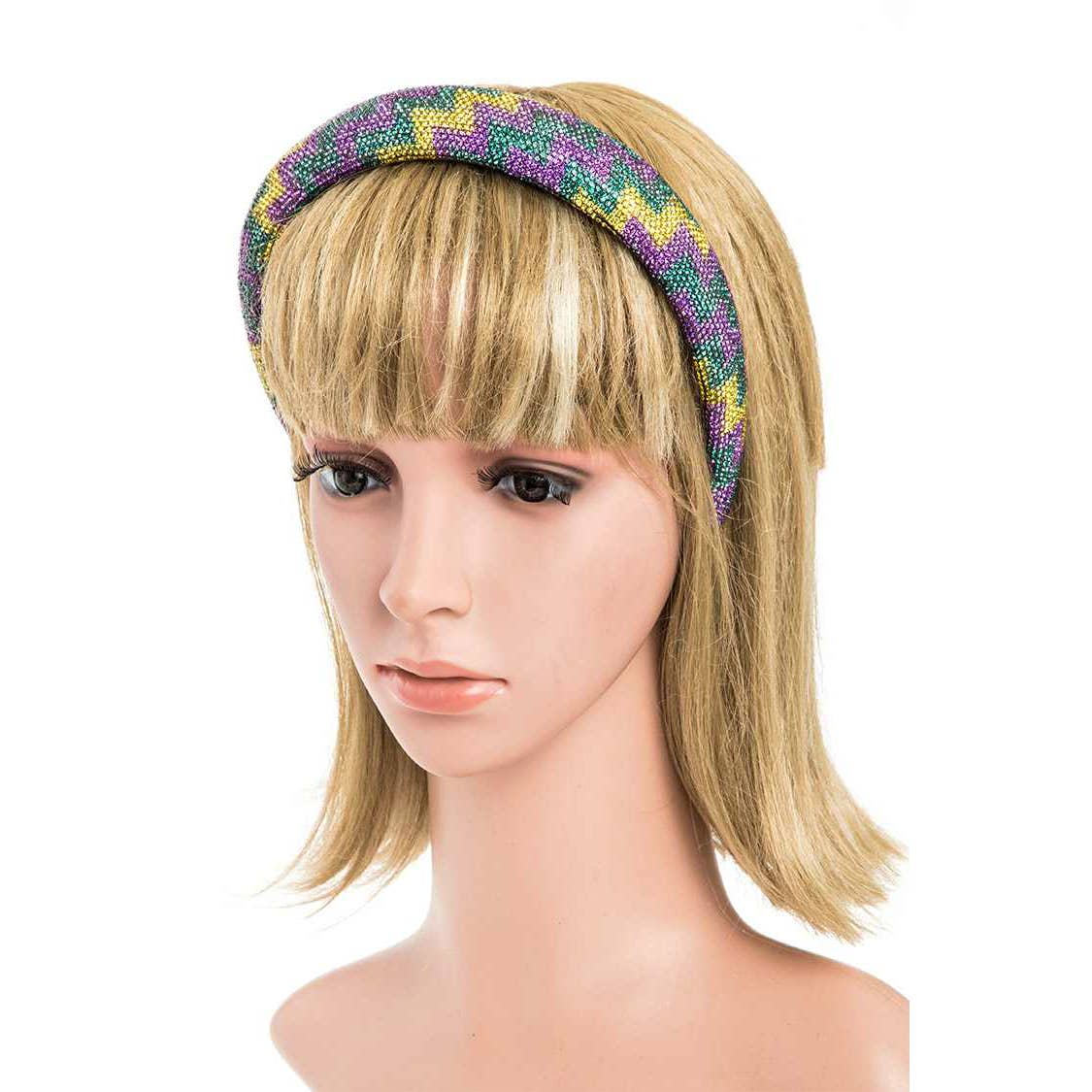 Artini Accessories - Wholesale Fashion Headband - Women's - Mardi Gras Crystal Full Stone Headband1