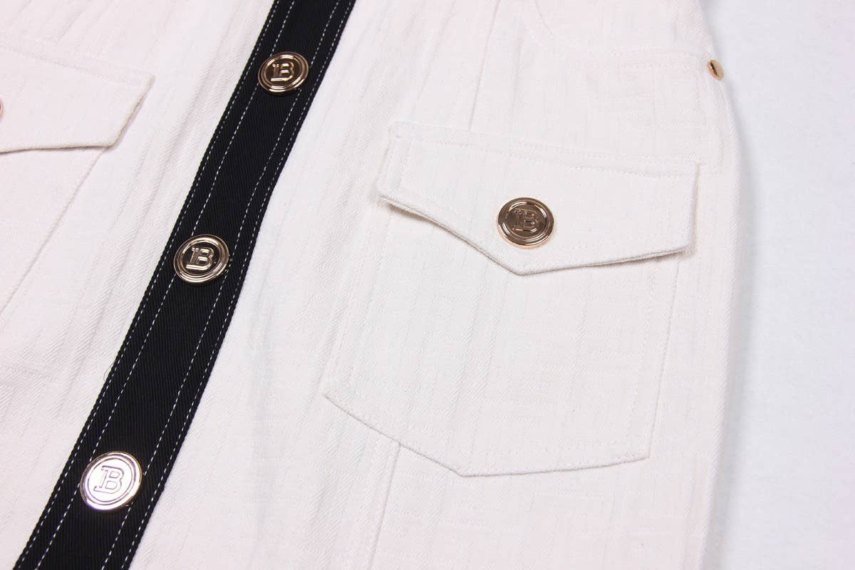 Productseeker - Wholesale Dress - Women's - DR038 Short-sleeved Dress With Gold Buttons7