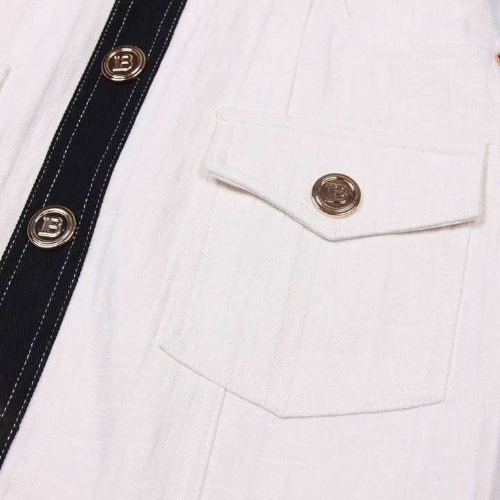 Productseeker - Wholesale Dress - Women's - DR038 Short-sleeved Dress With Gold Buttons7