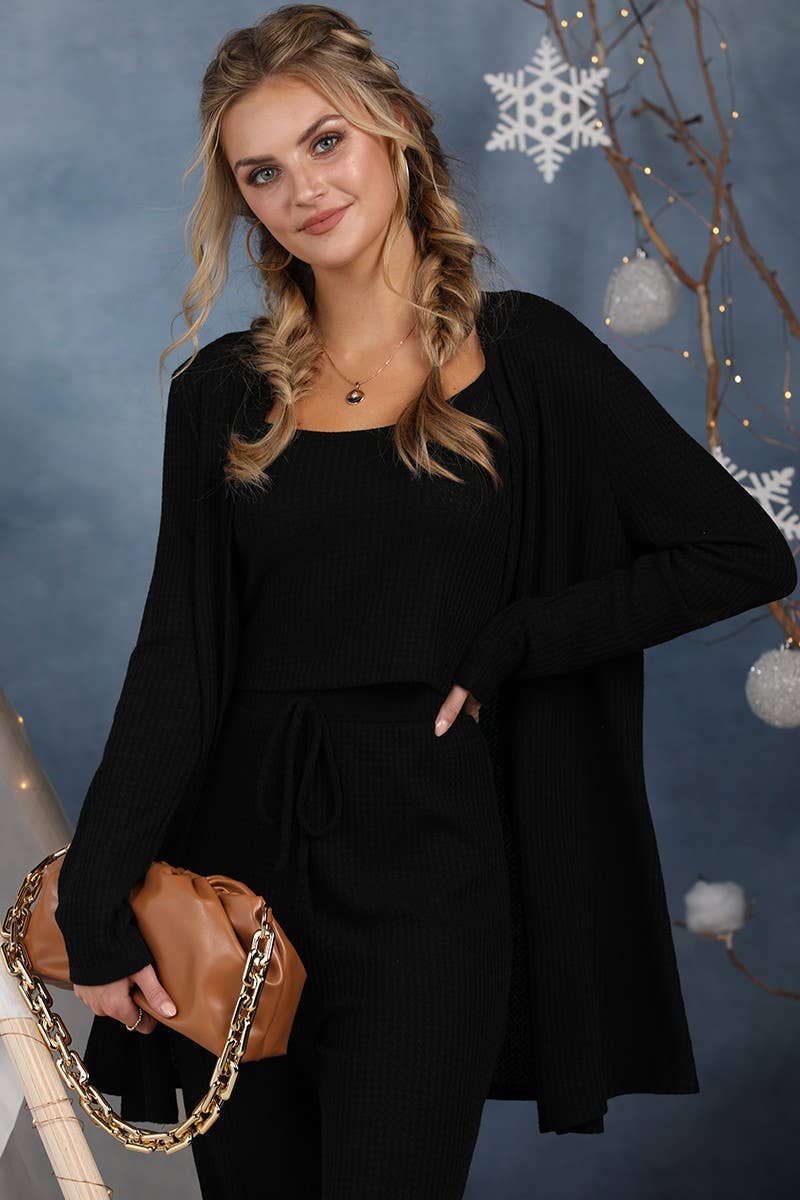 NINEXIS - Vente Ensemble de vêtements d'intérieur – femme - CWSTB039_ENSEMBLE DÉBARDEUR THERMIQUE CONFORTABLE ET DOUX, PANTALON ET CARDIGAN6