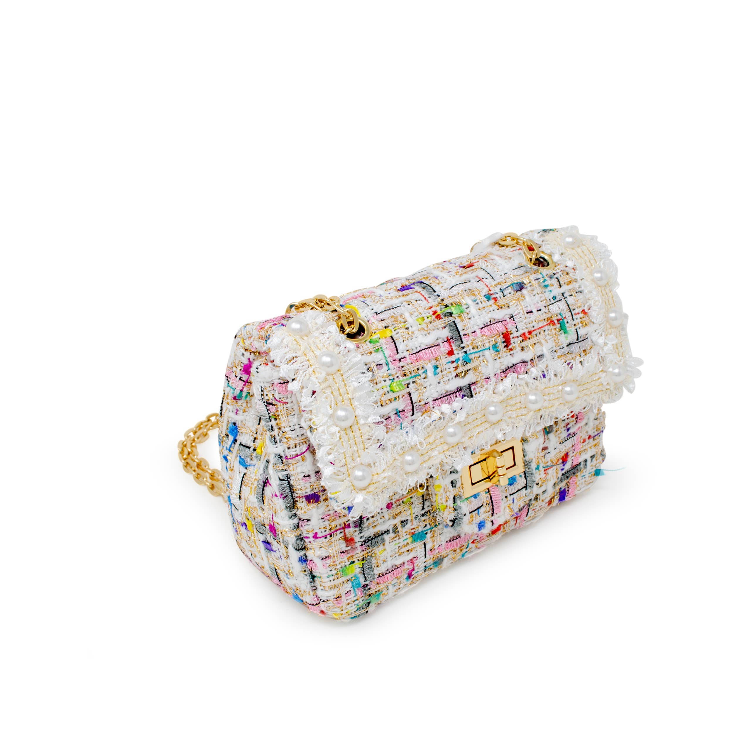 Tiny Treats and ZOMI GEMS - Vendita all'ingrosso Borsa a tracolla - Bambini - Borsa classica in tweed con perle12