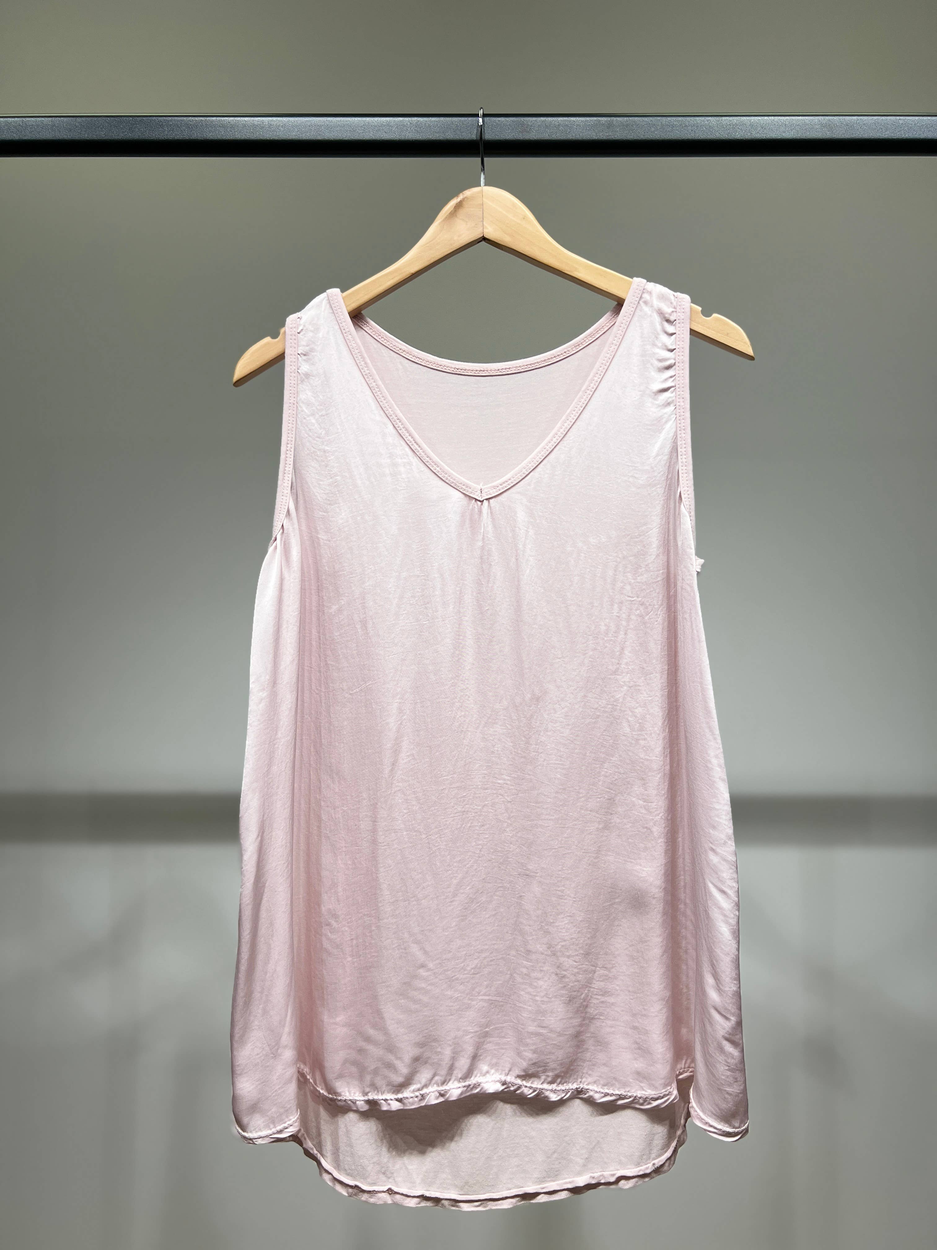 L'Emotion - Wholesale Tunic - Women's - Flared V-Neck Satin Tank Top 100% Viscose11