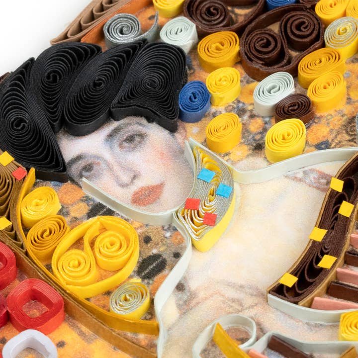 Quilling Card - Wholesale Everyday Greeting Card - Artist Series - Quilled Lady in Gold, Klimt Greeting Card1