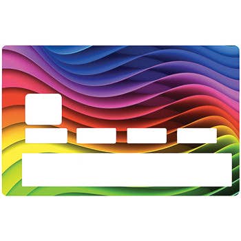 Rainbow wave - bank card sticker, 2 bank card sizes available for wholesale by Stickercb.com