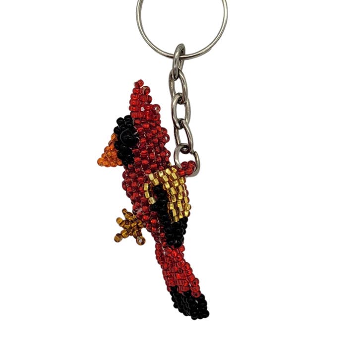 Portachiavi con perline cardinali per la vendita all'ingrosso da parte di Unique Batik Fair Trade