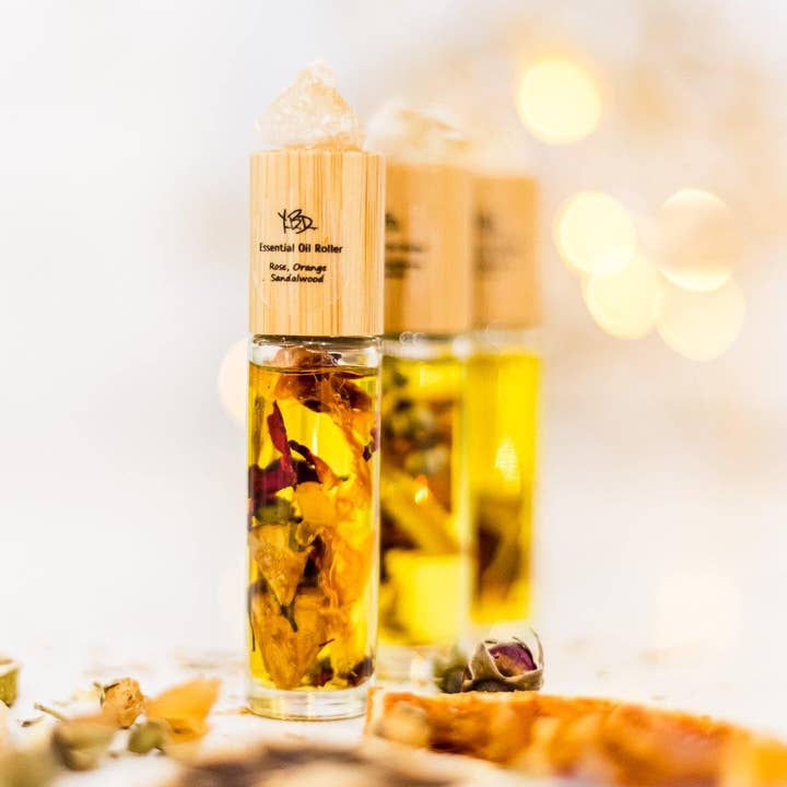 Bamboo Top Essential Oil Roller for wholesale by Yellowbagdesigns