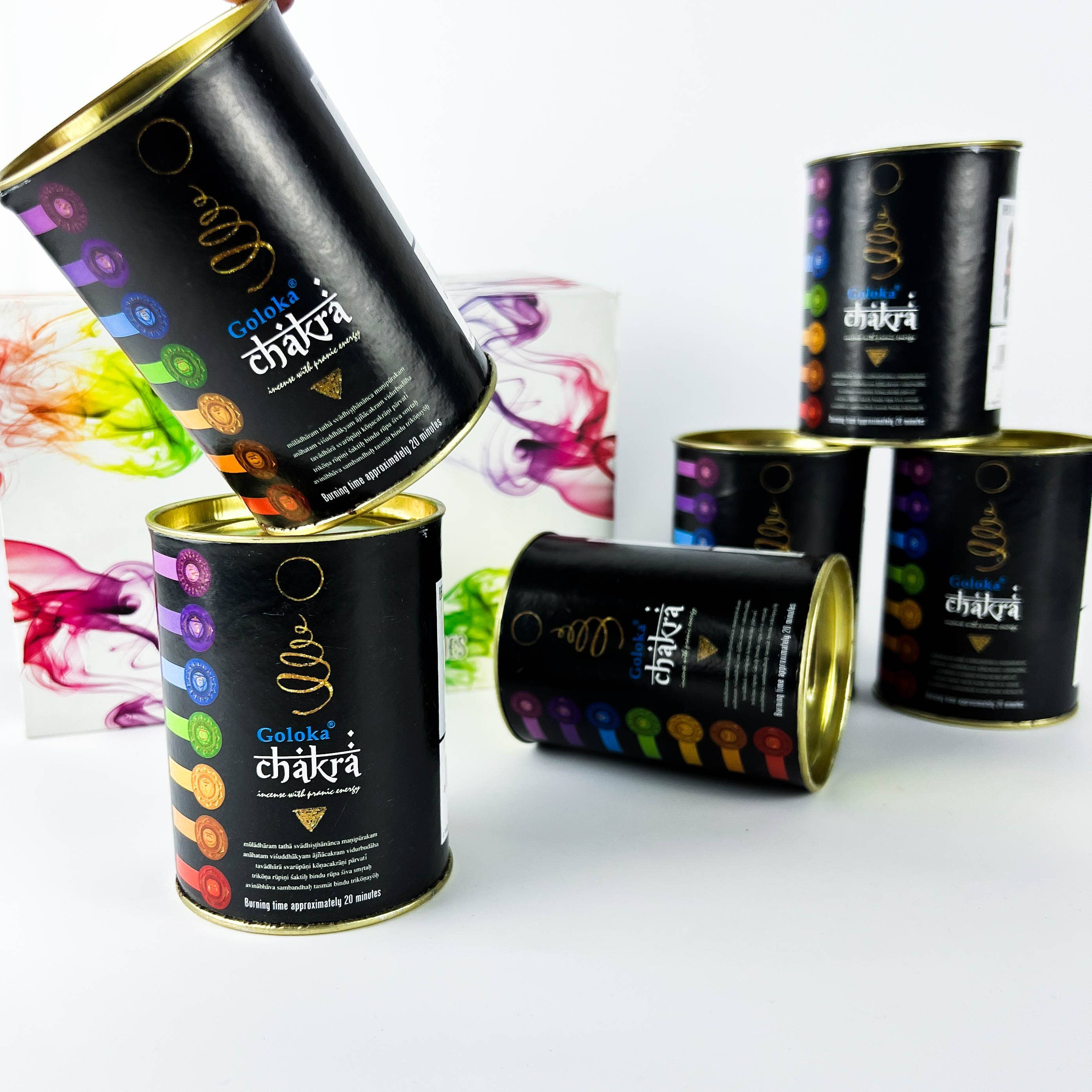 GREENROOTS USA LLC - Vendita all'ingrosso Incensi - Coni di incenso Goloka Chakra Backflow, confezione da 24 coni, confezione da 612