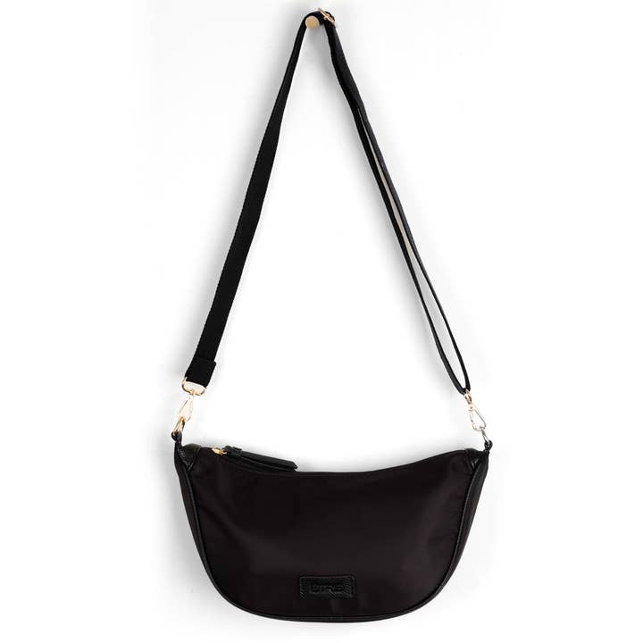Quinn Half Moon Axelremsväska - Svart, Nylon/PU för wholesale av ÊTRE