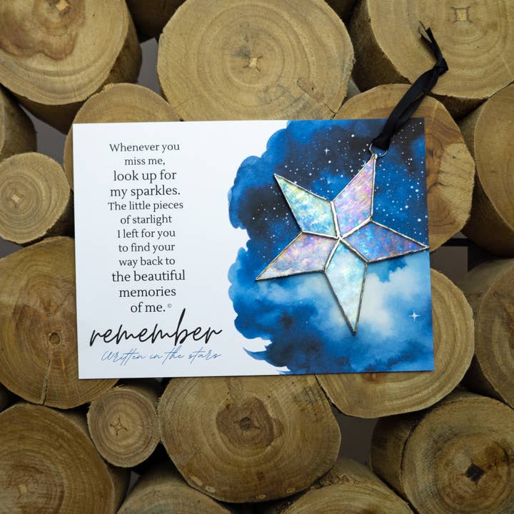 The Grandparent Gift Co. Inc. - Wholesale Ornament - Written in Stars Remembered Memorial Gift Glass Star 7727