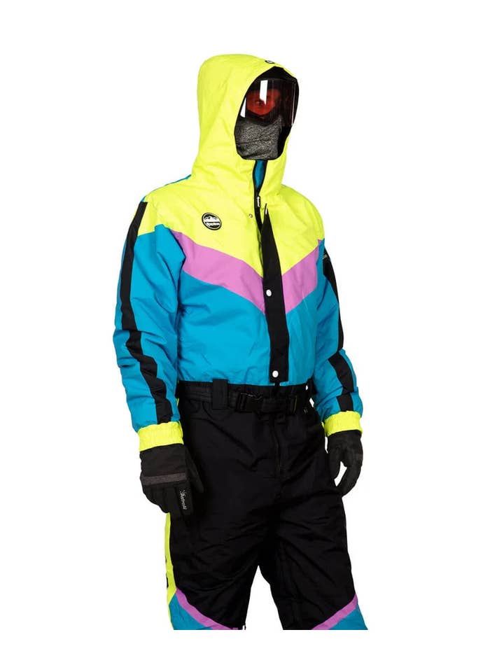 Tipsy Elves – Fato de esqui – Homem por atacado – Fato de Neve Icy Blunder - Fato de Esqui Colorblock Neon para Homem2