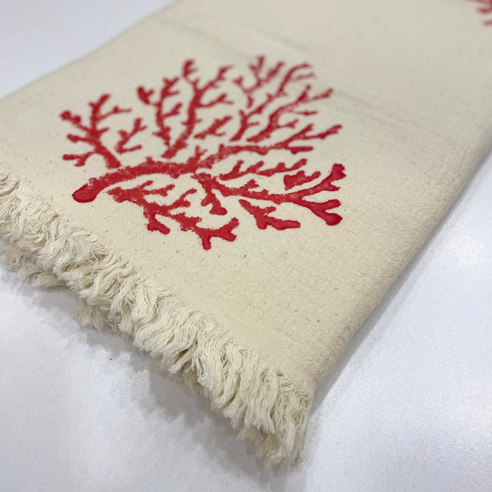 Mila∞Miro by Emelie – Engroshandel Strandhåndklæde – Muslinhåndklæde i Reef Red2