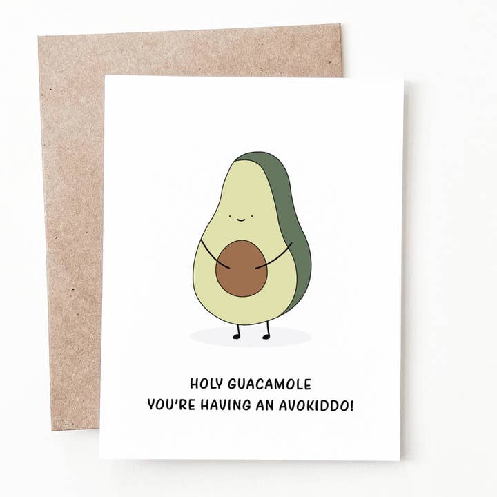 Avocado nieuwe babyshower kaart voor wholesale door Nine Two Design