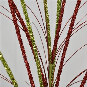 David Christopher's Collection - Wholesale Christmas Decoration - 36'' Glittered Millet Grass Christmas Spray- Red/Apple