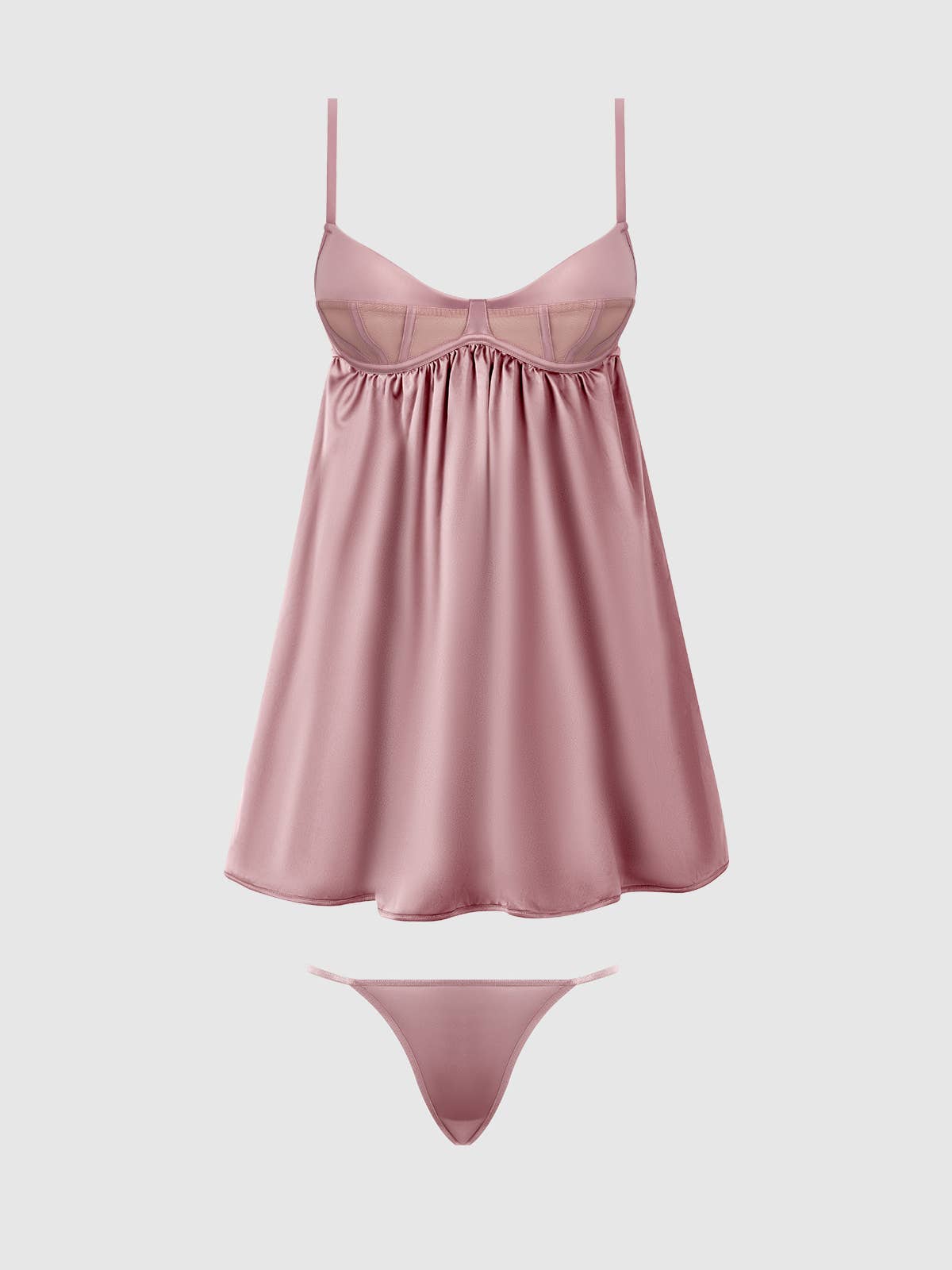 House of Desire – wholesale Underkläder - Dam – BRIGETA SATIN & MESH KORSETTBABYDOLL & G-STRING SET18