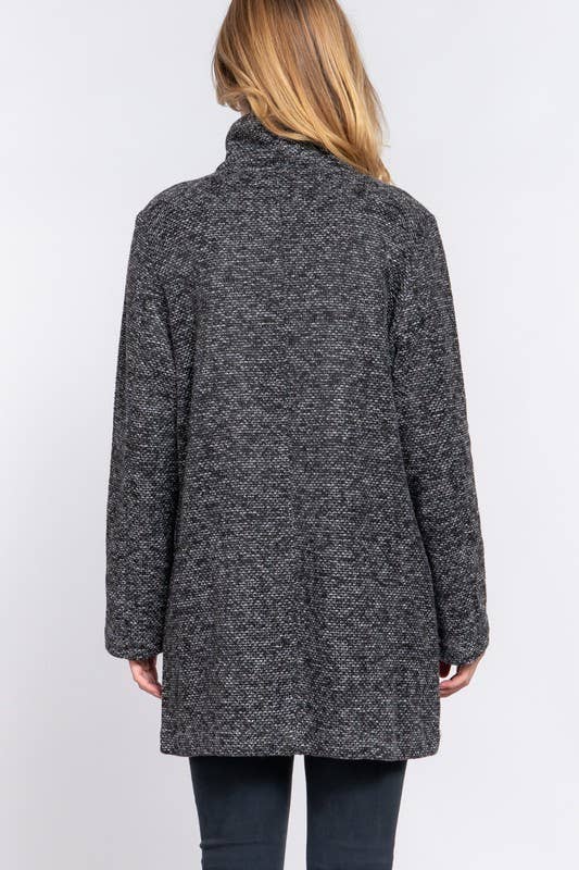 Active Basic | Active USA - Wholesale Coat - Women's - Long Sleeve High Neck Button Down Coat8