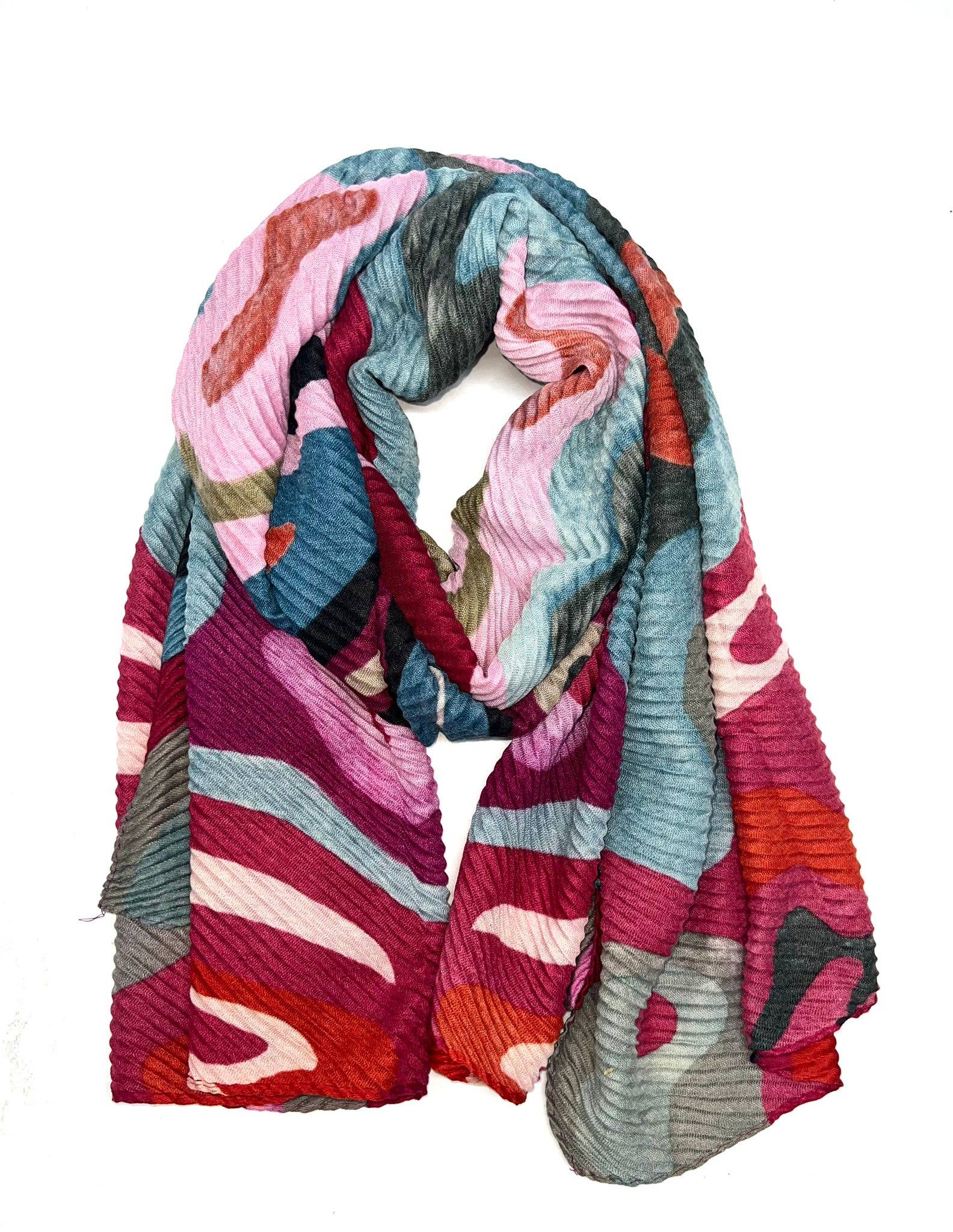 LINETA - Venta al por mayor Pañuelo para la cabeza - Mujer - Bufanda plisada abstracta HH-2392