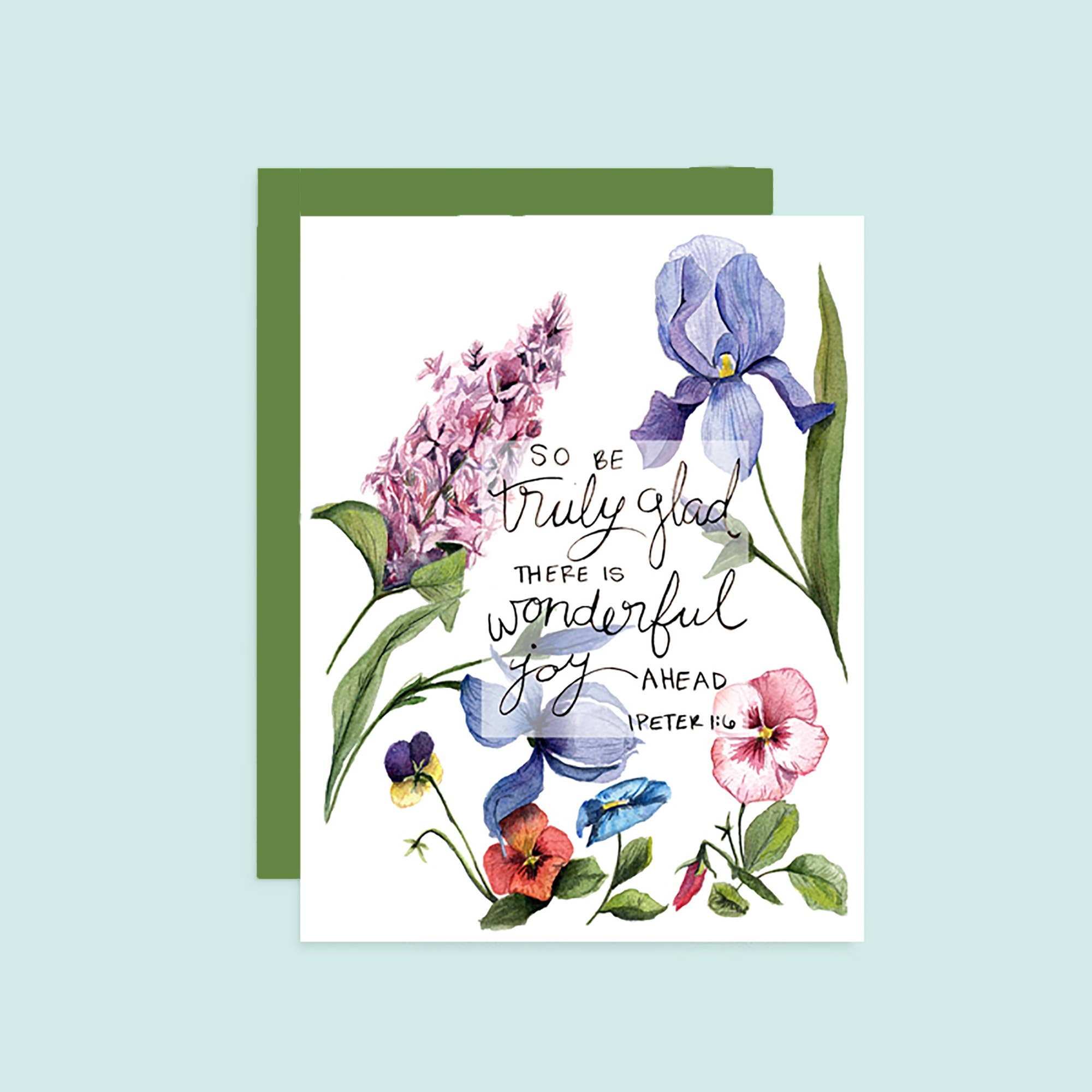Grace Langdon Art - Wholesale Everyday Greeting Card - So Be Truly Glad There Is Wonderful Joy Ahead Greeting Card