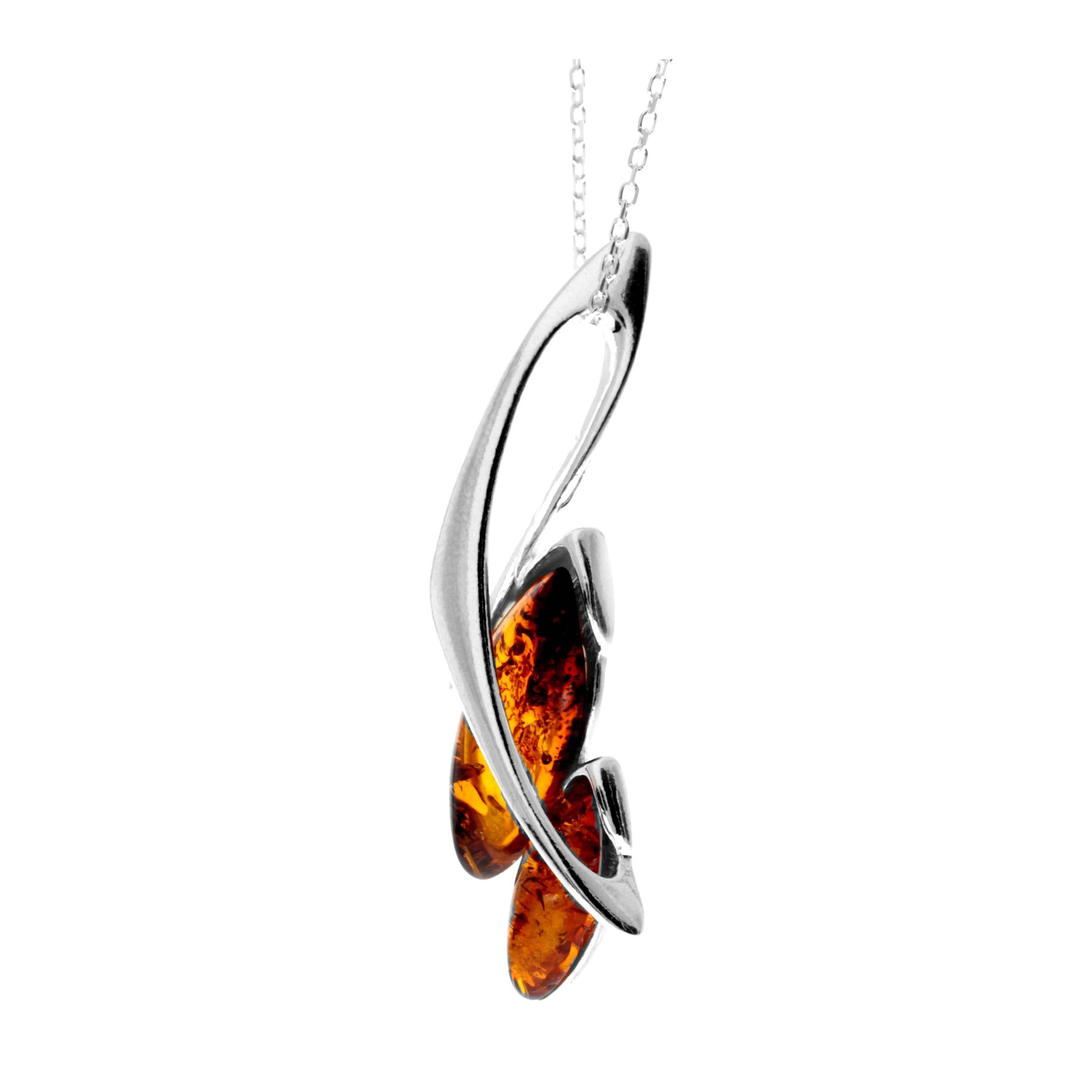 SilverAmber Jewellery – wholesale Hänge-/berlockhalsband – 925 Sterling Silver & Äkta Baltic Amber Modern hänge - GL2213