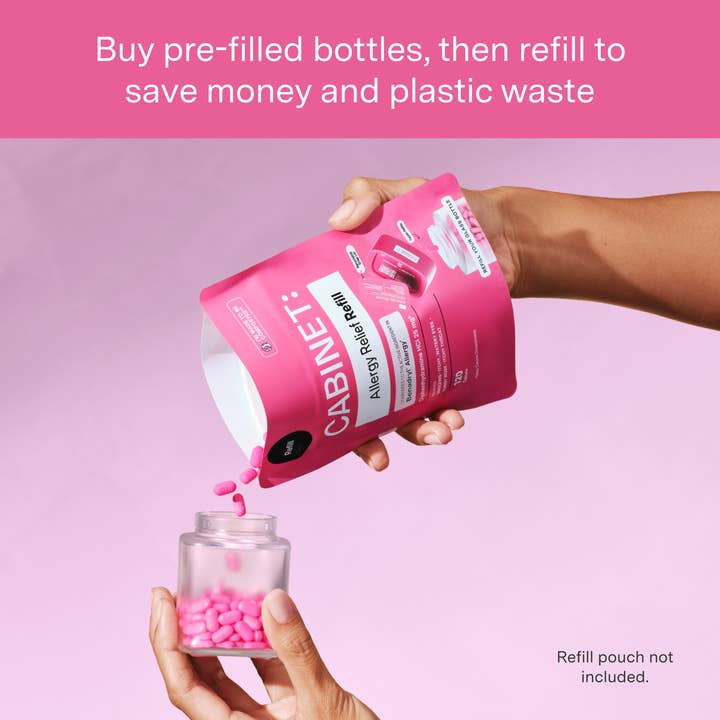 Cabinet Health - Wholesale Oral Supplement/Vitamin - Allergy Relief Refillable Glass Bottle - 120ct5