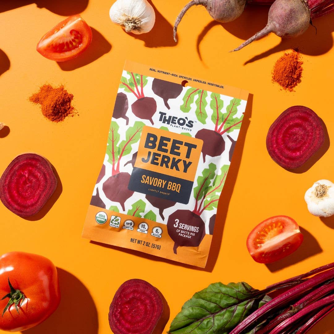 Theo's Plant-Based – Großhandel Trockenfleisch – Beet Jerky Pikantes BBQ3