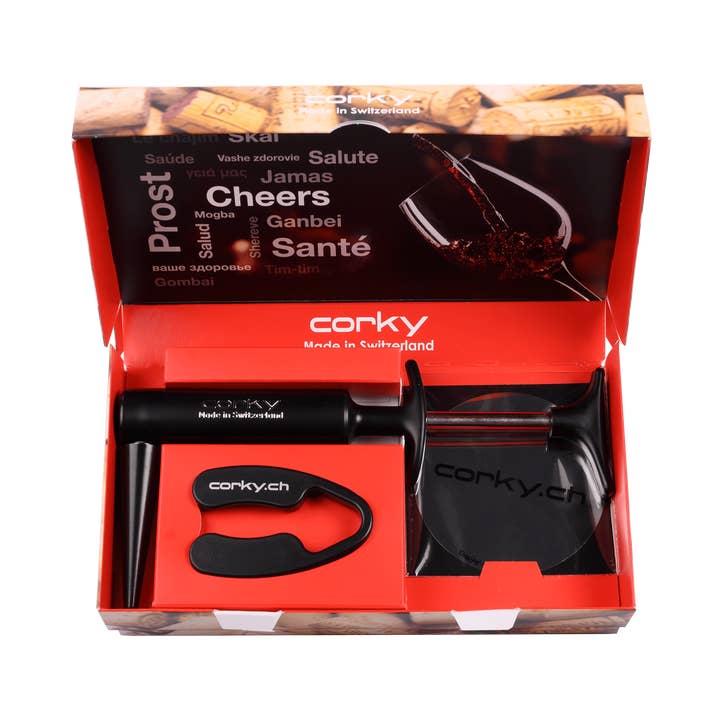 Corky made in Switzerland – Engroshandel Flaske-/vinåbner – Corky Premium proptrækker - lufttryk