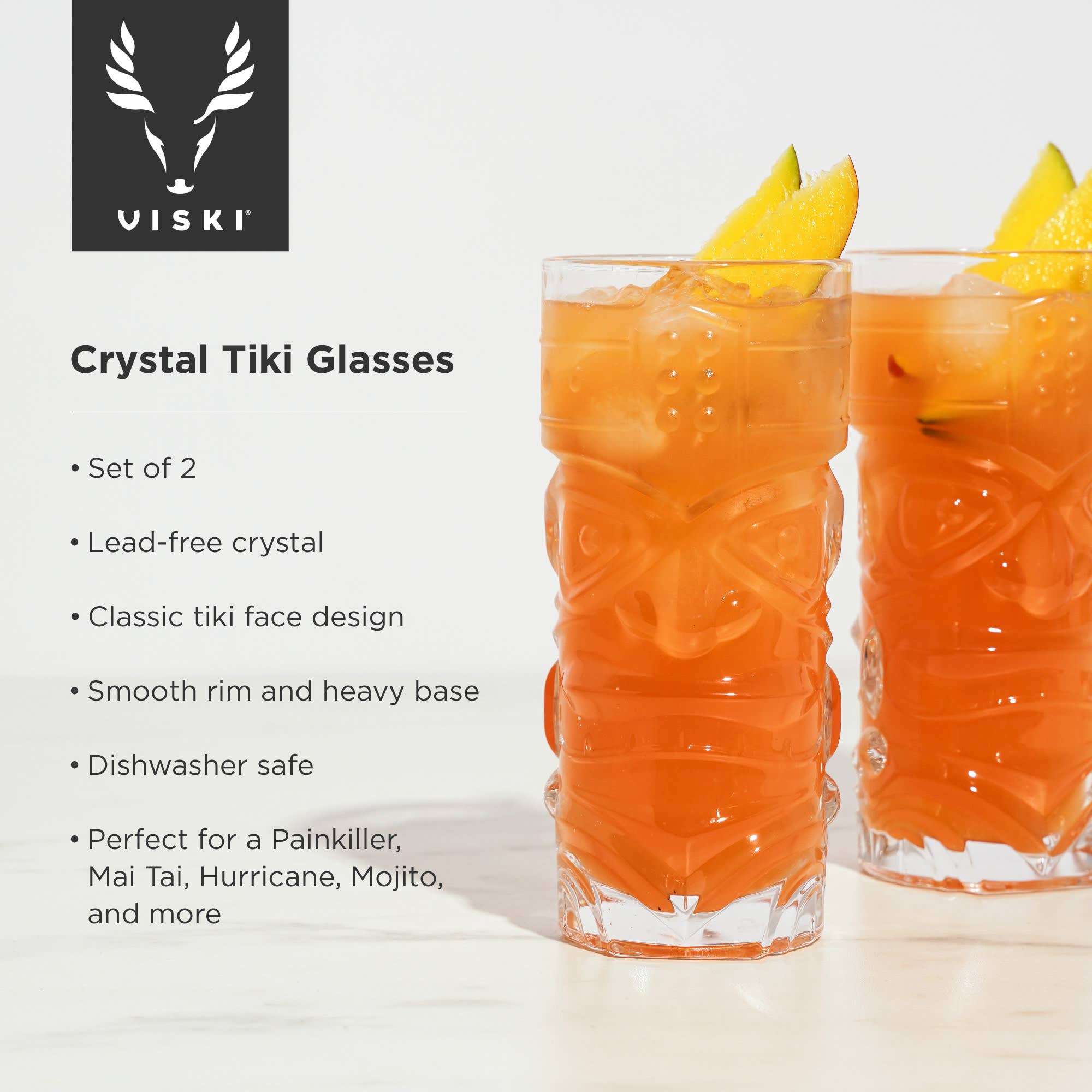 Viski - Vente Verres à cocktail/alcool - Ensemble de 2 verres à cocktail Tiki en cristal Pacific™5