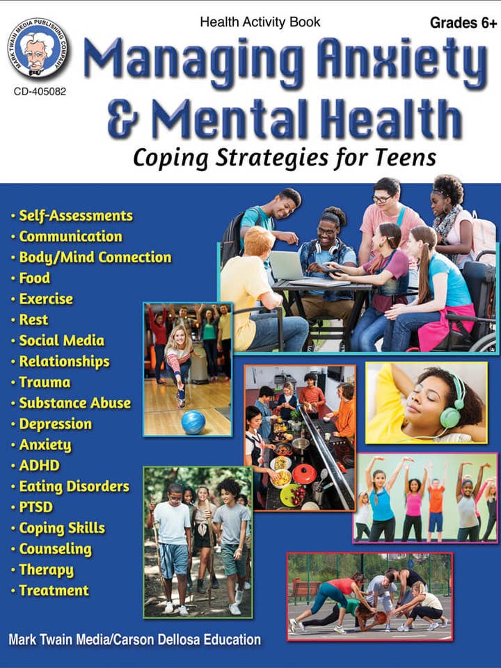 Managing Anxiety & Mental Health Workbook, Grades 6 - 12 for wholesale by Carson Dellosa Education