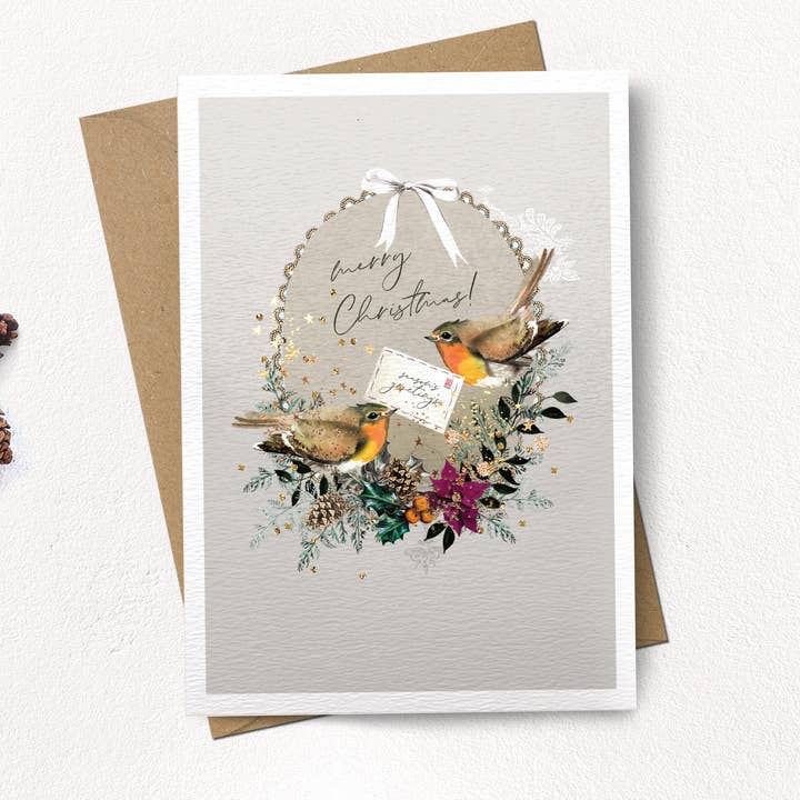 Frohe Weihnachten Robins-Brief für den Großhandel von Stephanie Davies