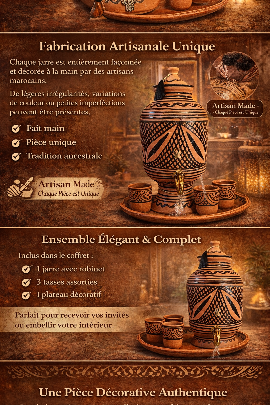 Zayti L.T.D.M - Wholesale Water Filter - Moroccan Handmade Water Jar with Tap – Handcrafted in Terracotta6