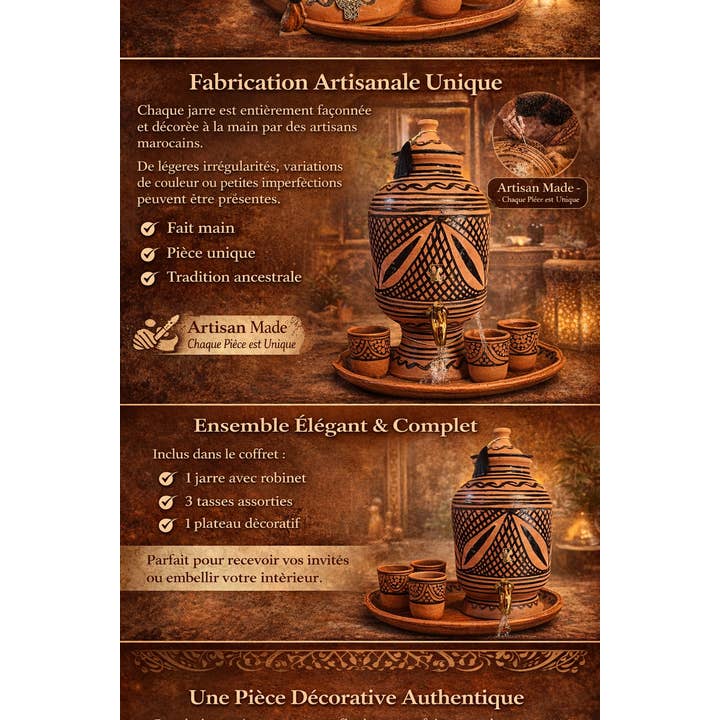 Zayti L.T.D.M - Wholesale Water Filter - Moroccan Handmade Water Jar with Tap – Handcrafted in Terracotta6