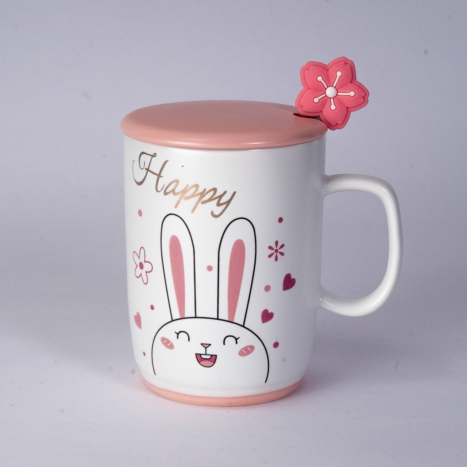 Urban Tokyo - Wholesale Coffee Mug - Happy Rabbit 12oz Mug With Lid and Spoon (10/30)6