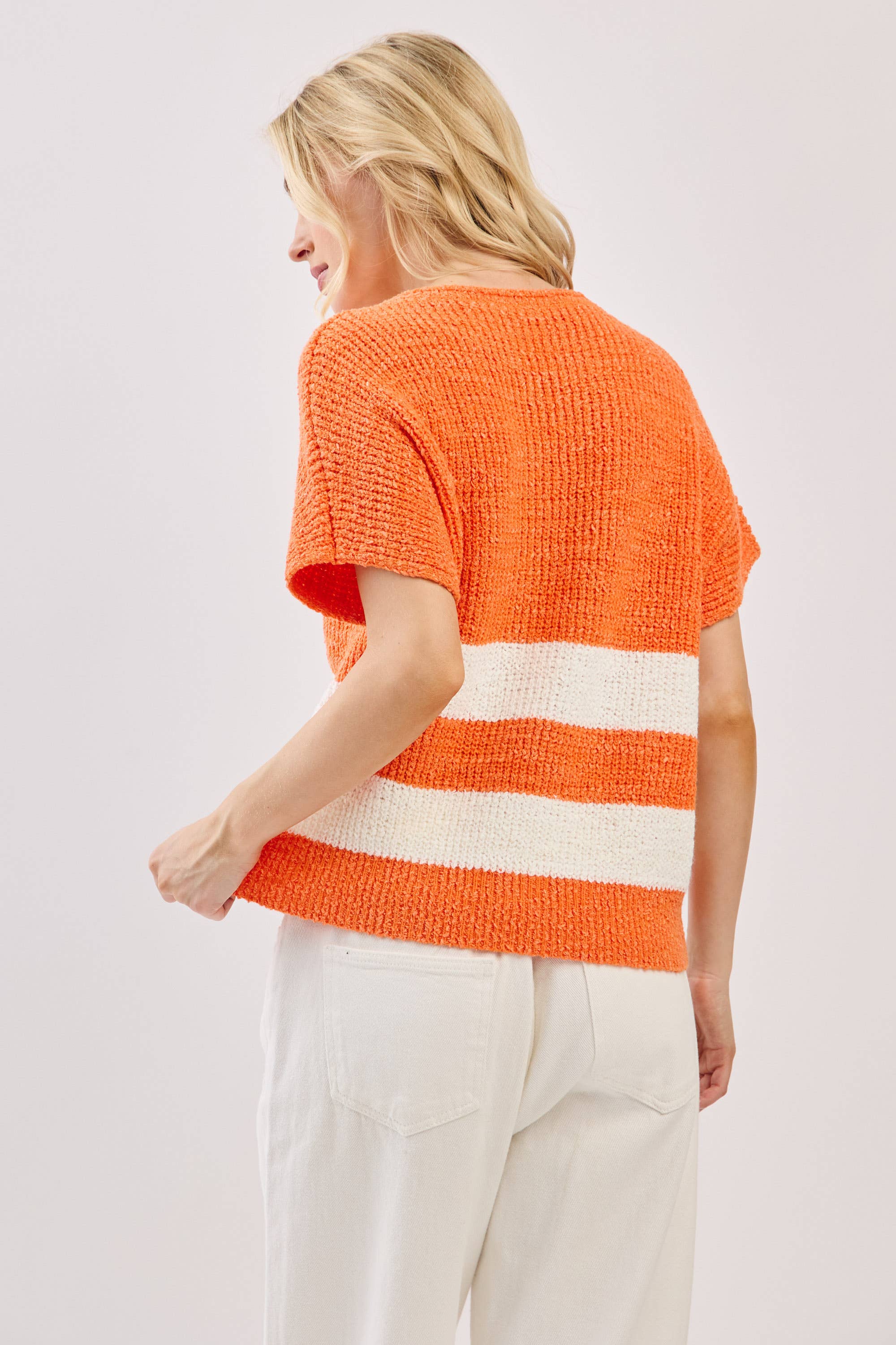 Sewn and Seen - Wholesale Knit Sweater - Women's - Stripe Knit Sleeveless Sweater25