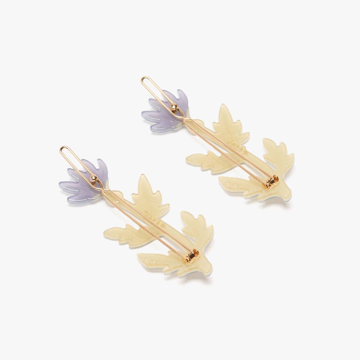 WINONA IRENE - Wholesale Barrette - Women's - Thistle Purple Flower Acetate Hair Clip Barrette Set 2