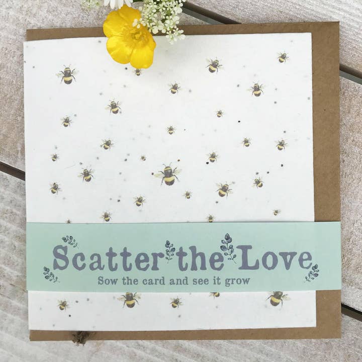 Plantable Seed Card – Wildflower Growing Card With Kraft Envelope | Eco Friendly Gift for wholesale by Crumble & Core