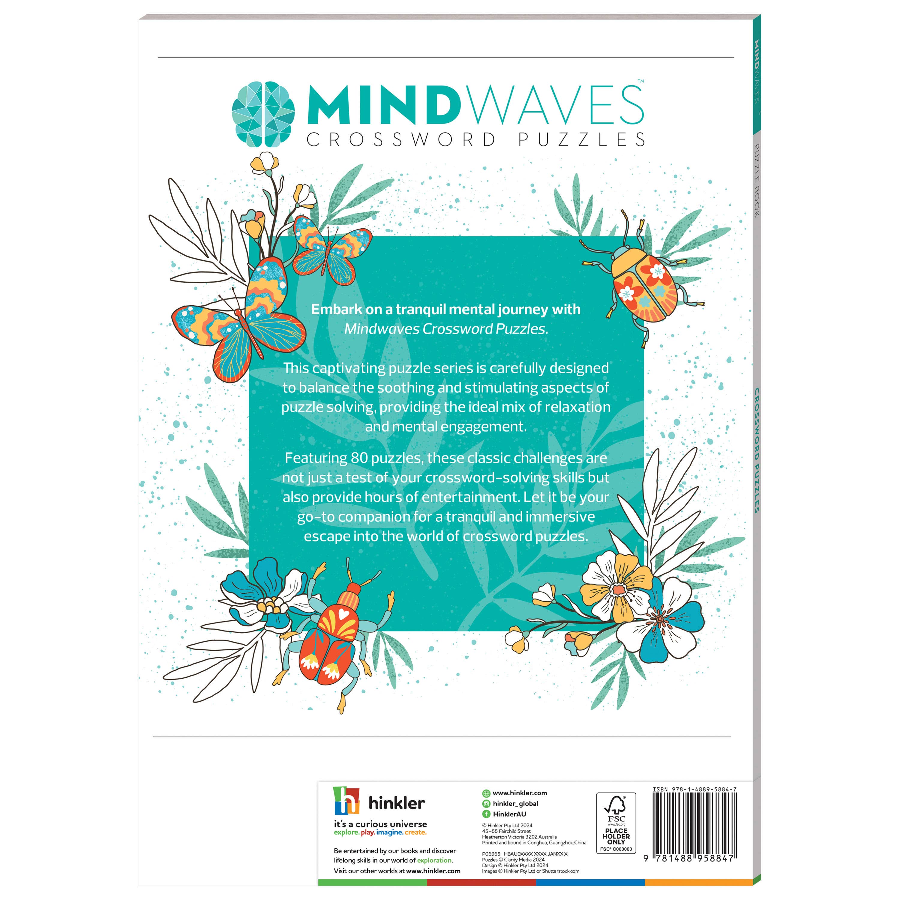 Hinkler Australia - Wholesale Colouring and activity book – adult - Mindwaves Puzzle Book Crosswords4