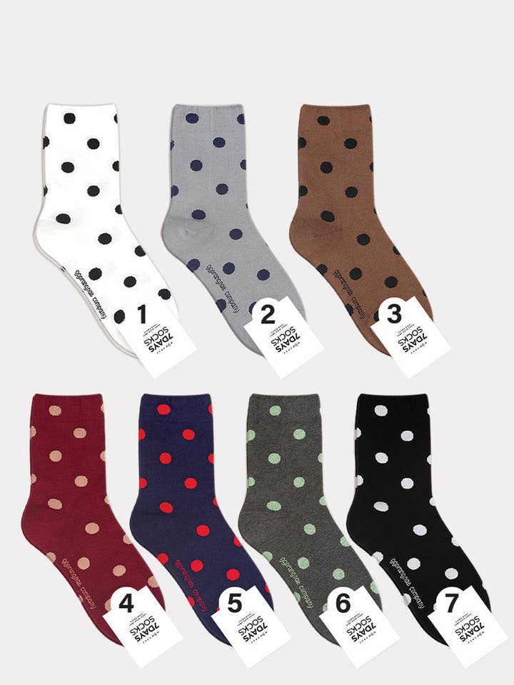 Women's Crew Special Dot Socks for wholesale by 7DAYSSOCKS
