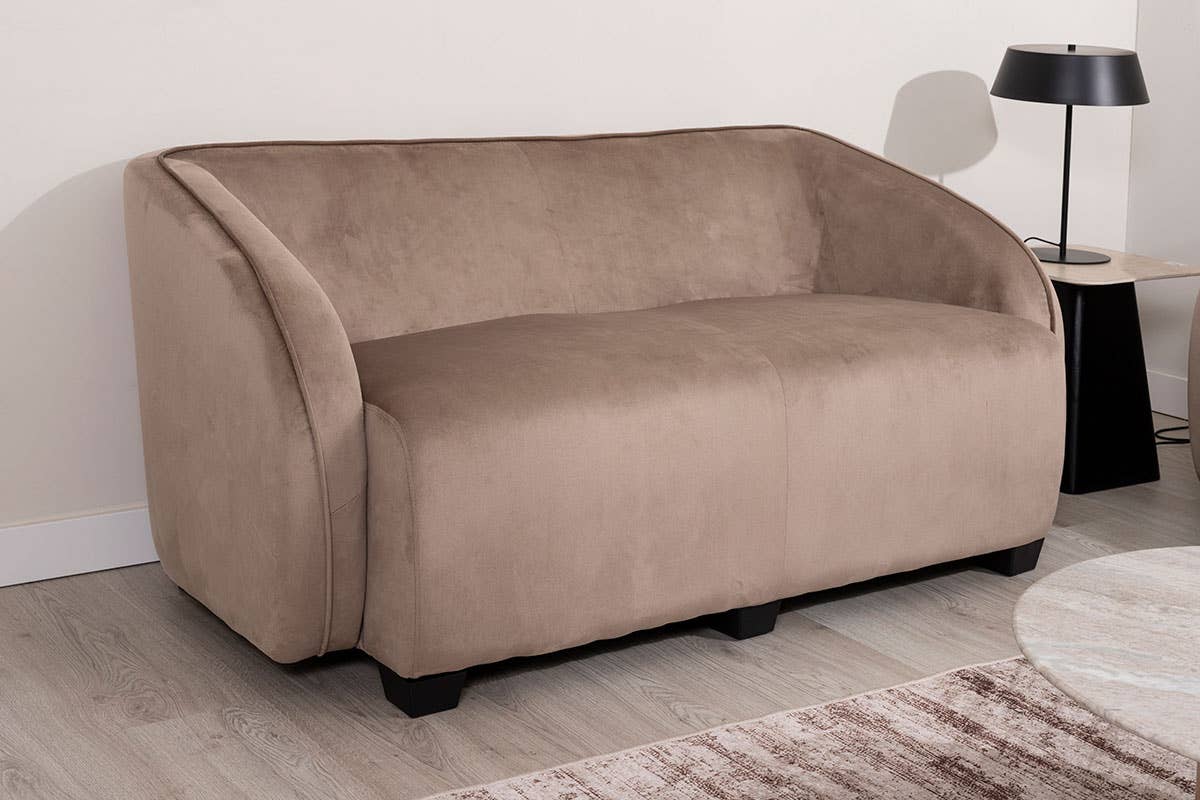 Gdeco - Wholesale Sofa - Beige Velvet Sofa With Wooden Legs 165X89X66Cm1