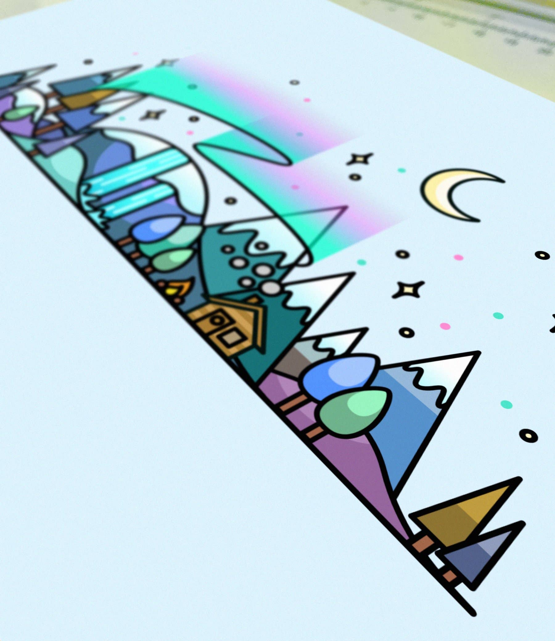 CoconuTacha - Wholesale Art Print - Winter Skyline Wall Art Print3