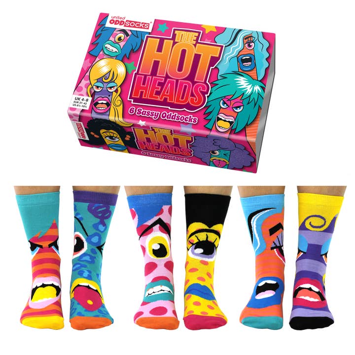 THE HOT HEADS | 6 Odd Socks Gift Box - United Oddsocks for wholesale by Sock Academy
